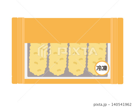 袋に入った冷凍エビフライ イラスト 袋に入った冷凍エビフライ イラスト 140541962