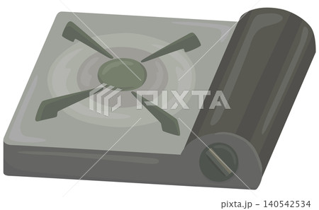 シンプルなカセットコンロのイラスト ベクター素材 シンプルなカセットコンロのイラスト ベクター素材 140542534