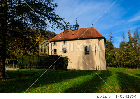 Small church in Verolliey near Saint Maurice, Switzerland in autumn Small church in Verolliey near Saint Maurice, Switzerland in autumn 140542854