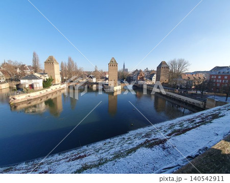View of Petite France and Strasbourg Cathedral from Barrage Vauban 140542911