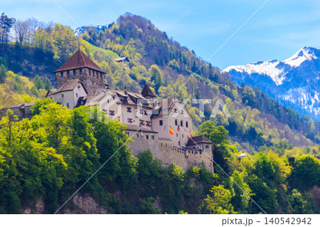 Medieval castle in Vaduz, Liechtenstein, Europe 140542942