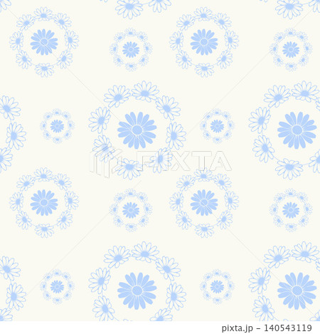 Daisy Floral Mandala Seamless Background Daisy Floral Mandala Seamless Background 140543119