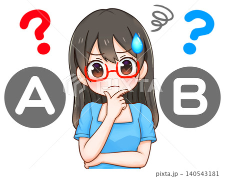 選択肢に悩む女の子のイラスト素材2 選択肢に悩む女の子のイラスト素材2 140543181