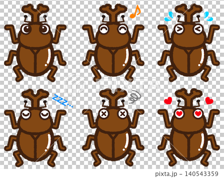 Beetle illustration set 4 140543359