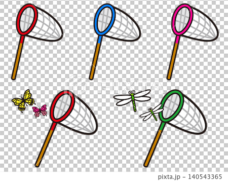 虫取り網のイラスト素材セット 虫取り網のイラスト素材セット 140543365
