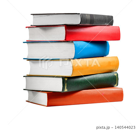 Stack of colorful books isolated on white background Stack of colorful books isolated on white background 140544023
