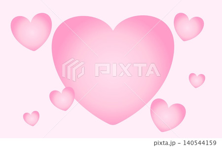 Vector icons of pink hearts for Valentine's Day. Vector banner with heart on pink background. Vector icons of pink hearts for Valentine's Day. Vector banner with heart on pink background. 140544159