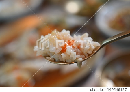 Traditional Korean Soy Sauce Marinated Raw Crab with White Rice Traditional Korean Soy Sauce Marinated Raw Crab with White Rice 140546127