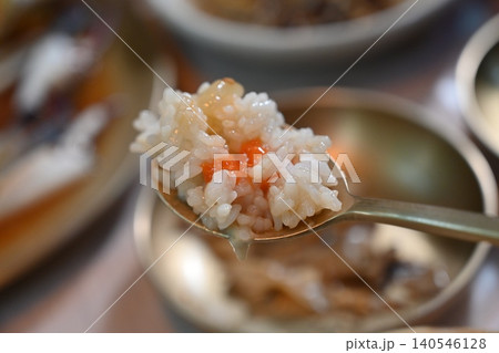 Traditional Korean Soy Sauce Marinated Raw Crab with White Rice Traditional Korean Soy Sauce Marinated Raw Crab with White Rice 140546128