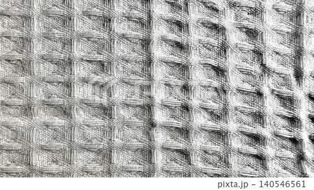 detailed macro closeup of plush white terry fabric texture revealing looped weave pattern and soft gray tonal shadows 140546561