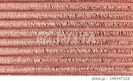 terracotta ribbed cotton bath towel textile texture close up overhead view with wellness feel terracotta ribbed cotton bath towel textile texture close up overhead view with wellness feel 140547128