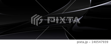 Dark abstract flowing background with glossy curved lines Dark abstract flowing background with glossy curved lines 140547939