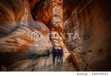 Amazing Path In Sandstone Rocks At Ancient Perta City Amazing Path In Sandstone Rocks At Ancient Perta City 140549501