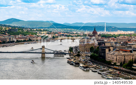 Stunning Budapest Main Sights Panoramic View Horizon Stunning Budapest Main Sights Panoramic View Horizon 140549530
