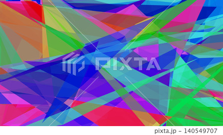 Vibrant Colorful Abstract Geometric Background with Transparent Overlapping Shapes Vibrant Colorful Abstract Geometric Background with Transparent Overlapping Shapes 140549707