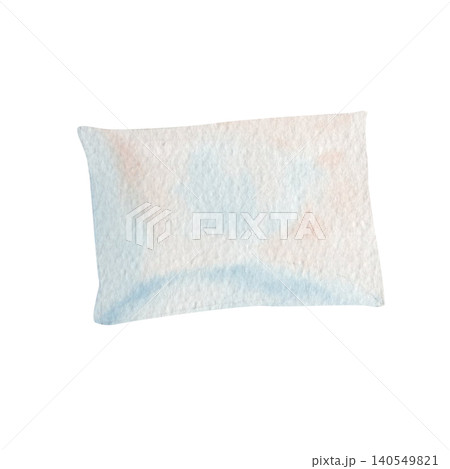 Watercolor decorative pillow illustration isolated on black. Hand painted soft blue cushion in pastel tones. Cozy home decor element ideal for interior designs, nursery art, stationery and branding Watercolor decorative pillow illustration isolated on black. Hand painted soft blue cushion in pastel tones. Cozy home decor element ideal for interior designs, nursery art, stationery and branding 140549821