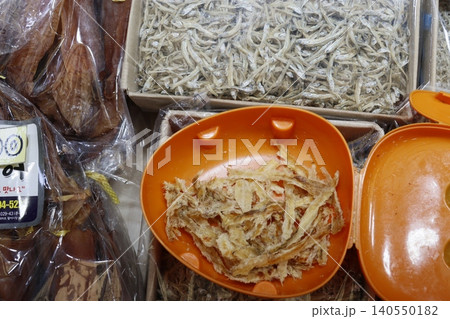 Dried Seafood Market Display 140550182