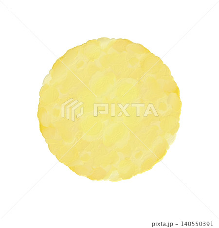 油彩風タッチで描かれた黄色い丸い抽象モチーフ 140550391