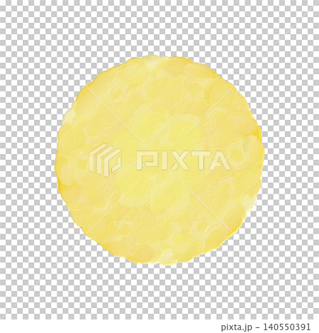 油彩風タッチで描かれた黄色い丸い抽象モチーフ 140550391