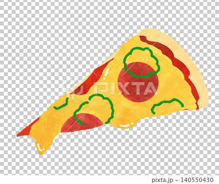 Hand-drawn sliced pizza Hand-drawn sliced pizza 140550430