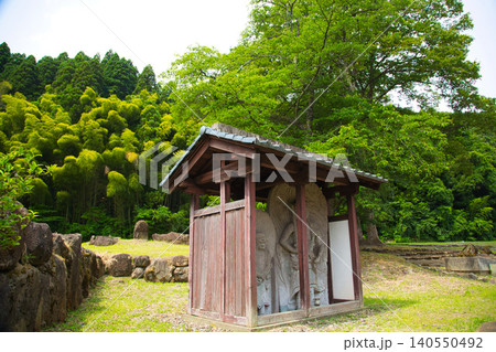 一乗谷、新緑の西山光照寺跡 140550492