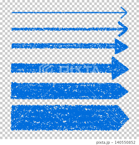 Hand-drawn crayon-style arrow set of various thicknesses Hand-drawn crayon-style arrow set of various thicknesses 140550852
