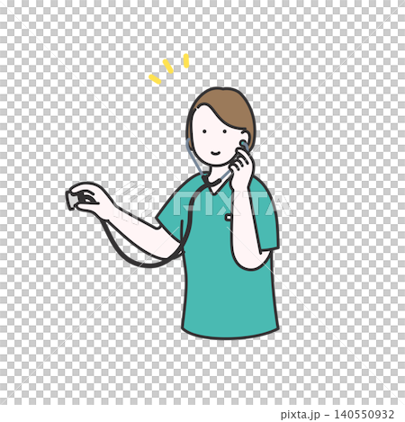 聴診器を持つ看護師のイメージイラスト 聴診器を持つ看護師のイメージイラスト 140550932