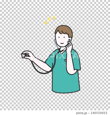 Image illustration of a male nurse working in a medical setting Image illustration of a male nurse working in a medical setting 140550933