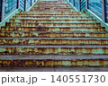 Rusty metal stairs detailed texture background 140551730