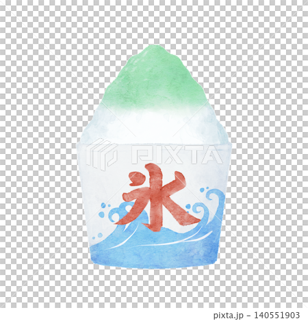 Melon-flavored shaved ice in a cup Melon-flavored shaved ice in a cup 140551903