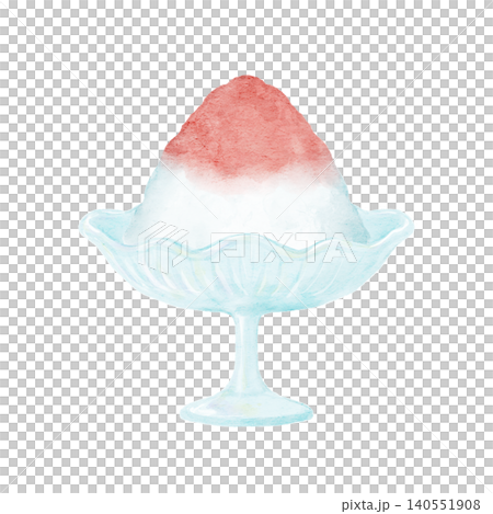 Strawberry-flavored shaved ice in a glass Strawberry-flavored shaved ice in a glass 140551908