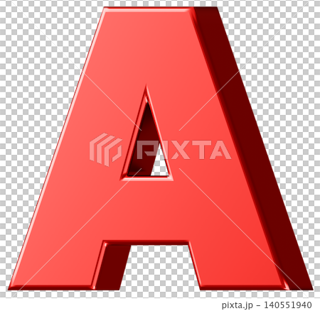 3D素材_アルファベット_A_赤 140551940