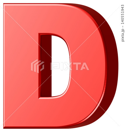 3D素材_アルファベット_D_赤 3D素材_アルファベット_D_赤 140551943