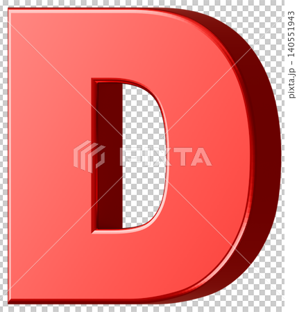 3D素材_アルファベット_D_赤 3D素材_アルファベット_D_赤 140551943