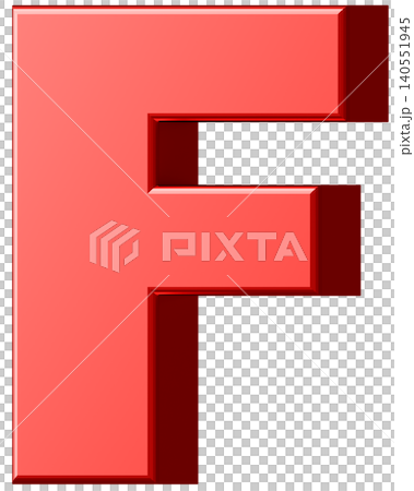 3D素材_アルファベット_F_赤 3D素材_アルファベット_F_赤 140551945
