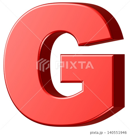 3D素材_アルファベット_G_赤 140551946