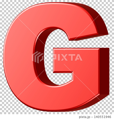 3D素材_アルファベット_G_赤 140551946
