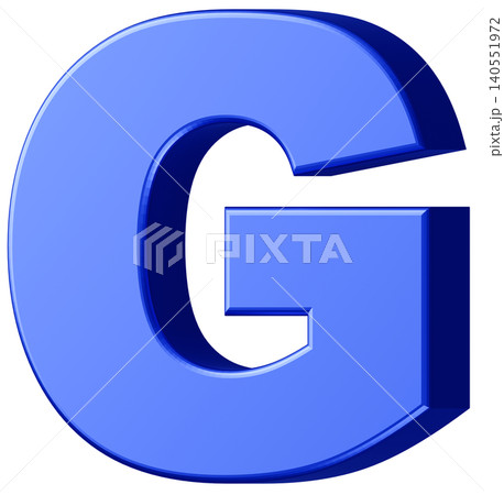 3D素材_アルファベット_G_青 140551972