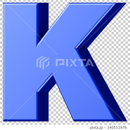 3D材質_字母_K_藍色 140551976