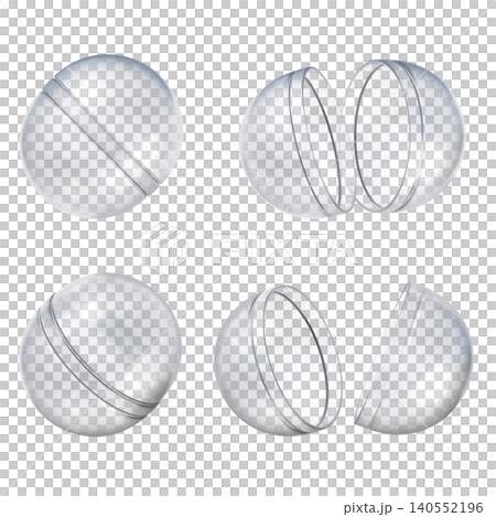 3D Glassmorphism Transparent Gacha Capsule Toy Empty Plastic Pod Ball Set 3D Glassmorphism Transparent Gacha Capsule Toy Empty Plastic Pod Ball Set 140552196