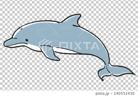 A hand-drawn style illustration of a swimming dolphin. A hand-drawn style illustration of a swimming dolphin. 140552430