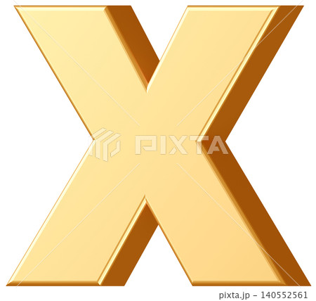 3D素材_アルファベット_X_黄色 3D素材_アルファベット_X_黄色 140552561