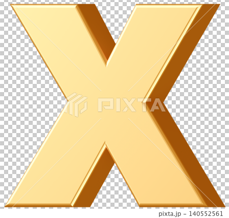 3D素材_アルファベット_X_黄色 3D素材_アルファベット_X_黄色 140552561