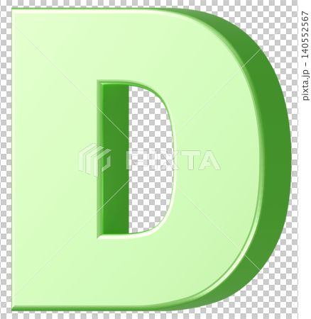 3D素材_アルファベット_D_緑 3D素材_アルファベット_D_緑 140552567