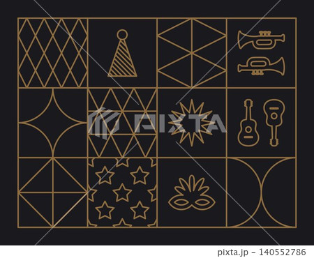Carnival pattern outline Carnival pattern outline 140552786