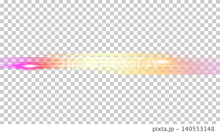 Rainbow-colored horizontal lens flare, streaks of light, transparent background, decorative effect material. Rainbow-colored horizontal lens flare, streaks of light, transparent background, decorative effect material. 140553148