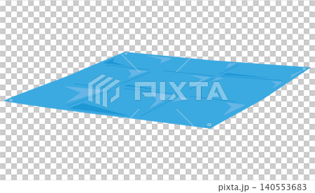 一張展開的藍色防水布的圖片示意圖 一張展開的藍色防水布的圖片示意圖 140553683