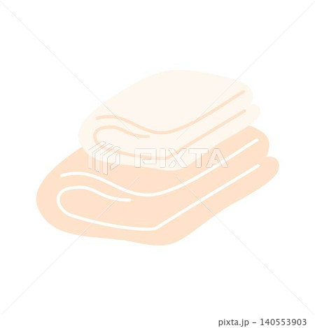 stack of folded white towels 140553903