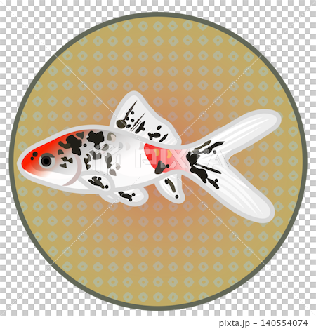 円形背景のついた金魚のイラスト 円形背景のついた金魚のイラスト 140554074