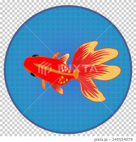 Goldfish illustration with a circular background 140554079